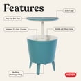thumbnail image 4 of Keter Modern Cool Bar and Side Table Outdoor 2 in 1 Table and Bar Patio Furniture, Teal, 4 of 17
