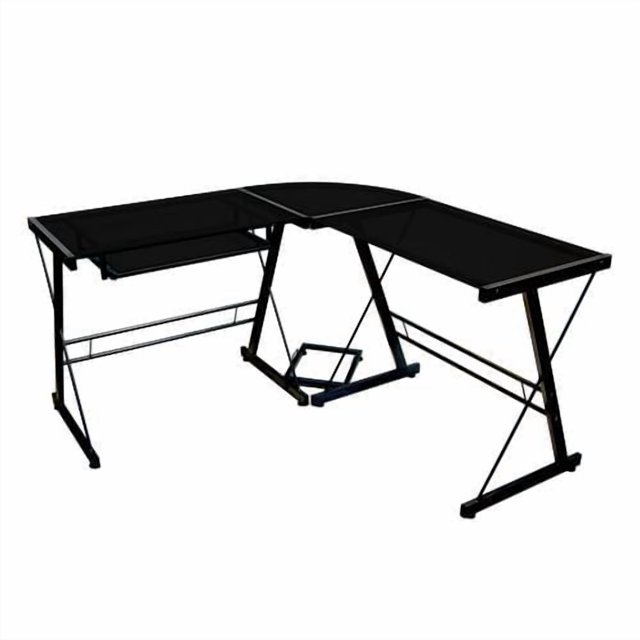 Manor Park Modern Glass Corner Computer Desk and Gaming Desk - Multiple Finishes