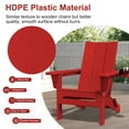 thumbnail image 5 of JUSTLET Outdoor Patio Chair with 2 Cup Holder, Folding Adirondack Chair, Deep Red, 5 of 10