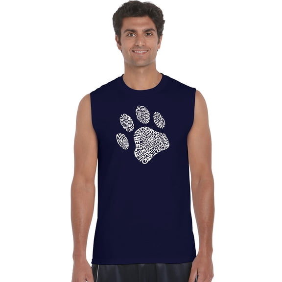 LA Pop Art Men's Word Art Sleeveless T-shirt - Dog Paw