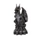 thumbnail image 5 of Escultura de estatua de dragón con esqueleto de hueso de resina, decoración posada sobre una estatua de animal. Negro, 5 of 9