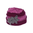 thumbnail image 1 of Bonnet d'Hiver Rayé avec Étoiles - Mauve/violet, 1 of 1