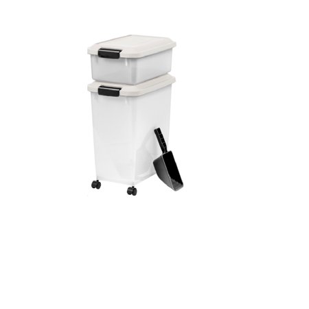 IRIS 41 Lbs. Airtight Pet Food Container Dog & Cat Food Storage Bin Treat Box with Scoop