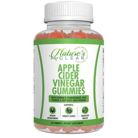 Nature's Clear Apple Cider Vinegar Gummies for Immunity, Detox and Weight, 60