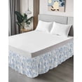 thumbnail image 4 of Blue Floral Wrap Around Bed Skirts for King Bed 18" Drop,Bed Skirt with Adjustable Elastic Belt Dust Ruffle Bed Valance for Bedroom Hotel Garden Petals Flower Botanical Tree Branch Bed Frame Cover, 4 of 7