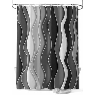DeFouliao Blue Marble Shower Curtain – Waterproof Modern Abstract Design, 72x72 Inches