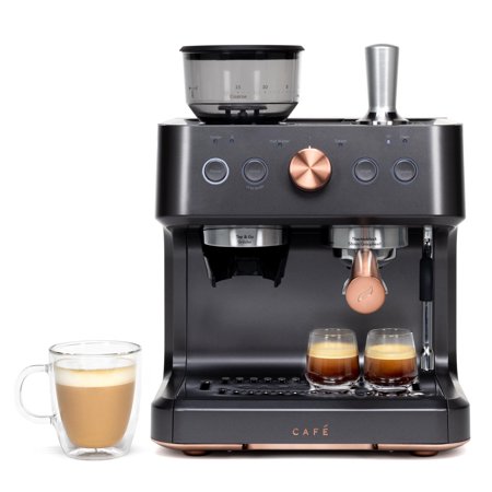 Restored Café BELLISSIMO Semi Automatic Espresso Machine + Frother - Black (Refurbished)