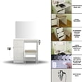 thumbnail image 2 of Ember Interiors Small Kids Makeup Desk Vanity with LED Lights, Makeup Chair, Basic Knobs, White, 2 of 4