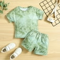 thumbnail image 2 of Sngxgn Girl's Print Drop Shoulder Sweatshirt and Jogger Sweatpants 2 Piece Outfit(Green,7Y), 2 of 7