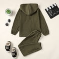 thumbnail image 4 of 5T Toddler Baby Boys Clothes Baby Boys Outfits 5T Boys Long Sleeve Solid Color Hooded Top Pants 2PCS Set Army Green, 4 of 8