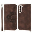 thumbnail image 3 of Nalacover Case for Samsung S21 FE, PU Leather Wallet Phone Crossbody Flip Case with Credit Card Holder and Shoulder Wrist Strap Magnetic Stand Shockproof Cover for Samsung Galaxy S21 FE, Brown, 3 of 16