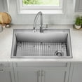 thumbnail image 3 of KRAUS Fairlane 33” Drop In / Top Mount Single Bowl 18-Gauge Stainless Steel Kitchen Sink, 3 of 7