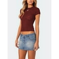 thumbnail image 3 of SUNSIOM T-Shirt à Manches Courtes et Col Rond Décontracté en Dentelle pour Femmes Vêtements d'Été, 3 of 6