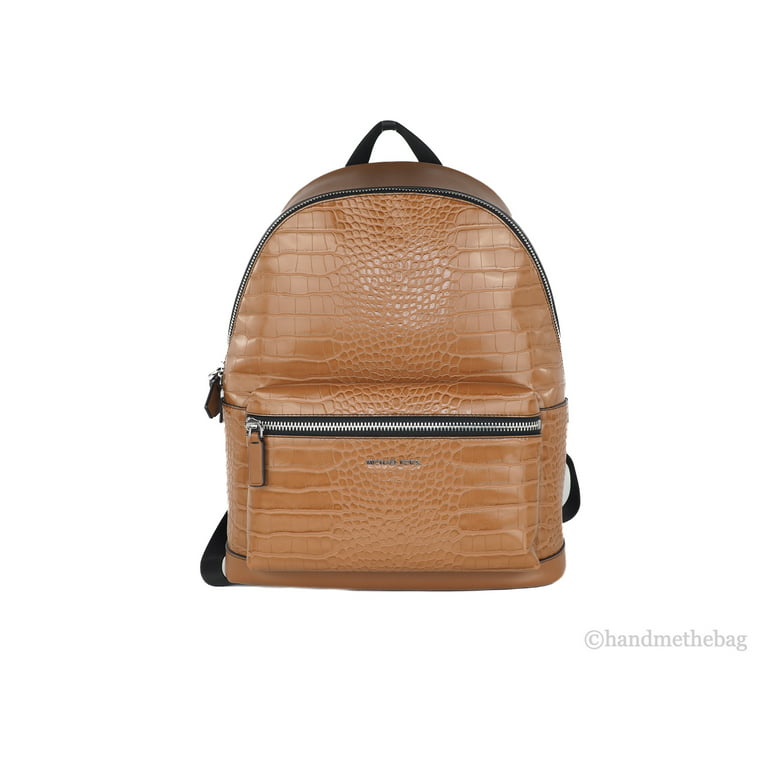Michael Kors Cooper Crocodile Embossed Leather Backpack Bookbag (Luggage) Brown