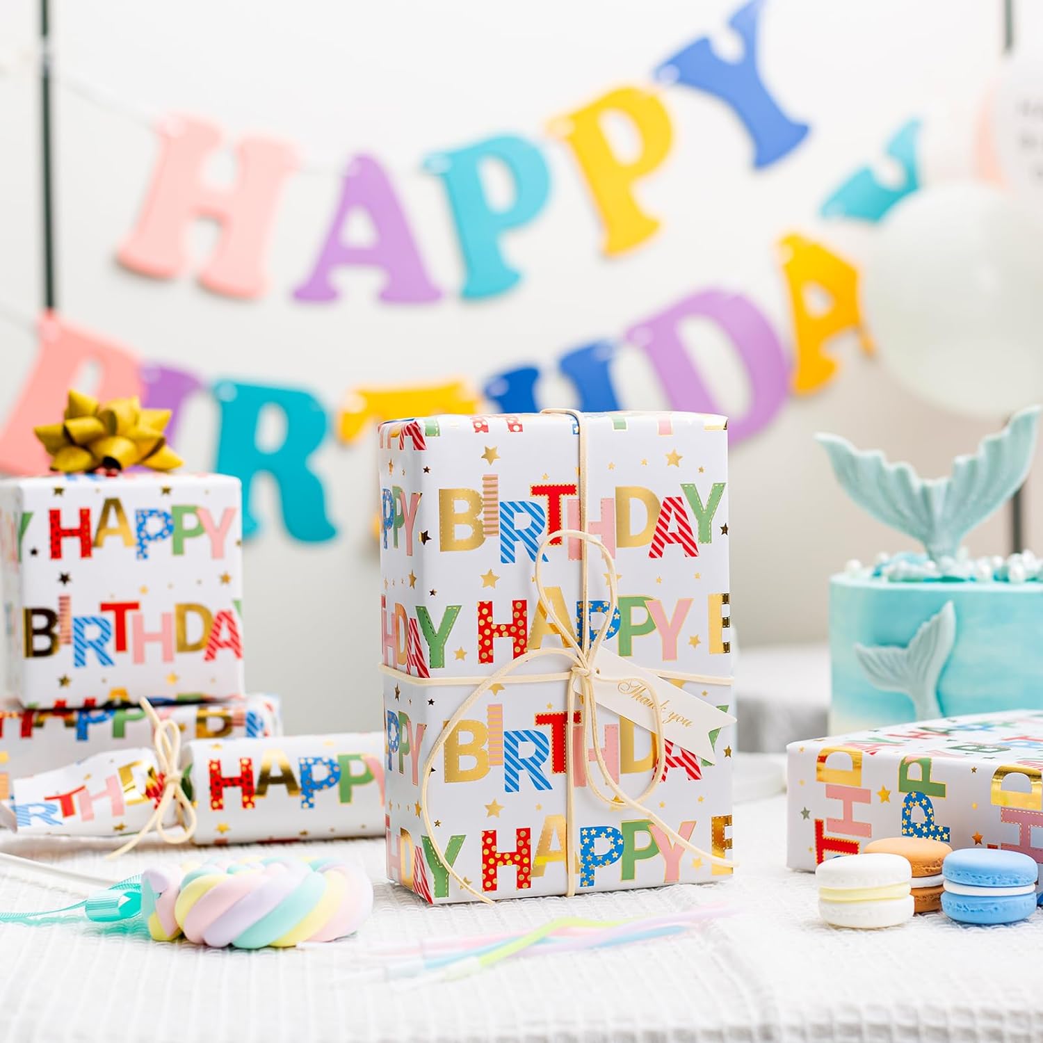 Homeral Happy Birthday Wrapping Paper, 17 Inch x 32.8 Feet photo 7
