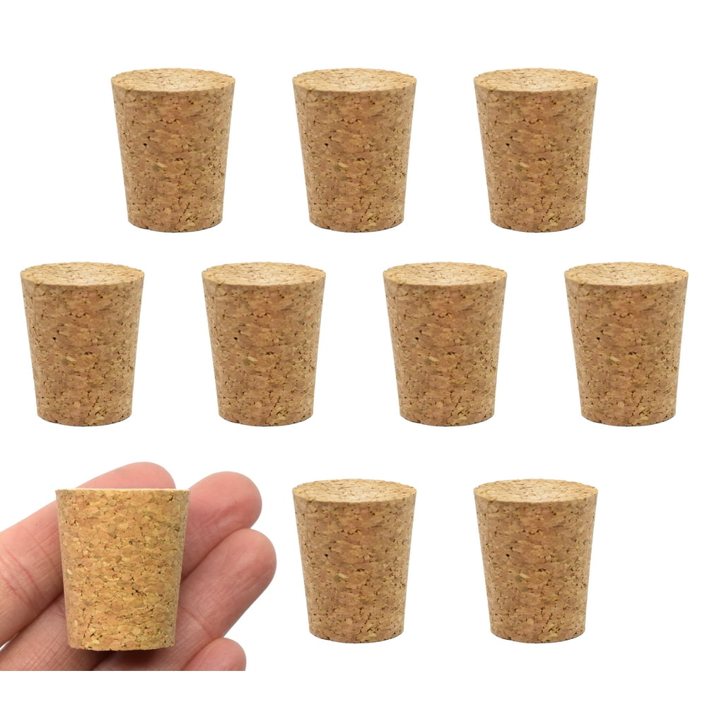 10PK Cork Stoppers, Size 11 21mm Bottom, 27mm Top, 31mm Length