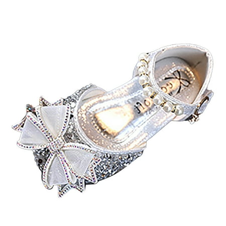 

JLFKNG Toddler Girls Sandals Cozy Soft Elegant Buckle Straps Summer Shoes Closed Toe Flat Casual Bowknots Design Sparkly Show Performance Summer Shoes