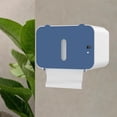 thumbnail image 2 of Soporte de papel higiénico, montaje en pared, salida automática de papel, portarrollos que ahorra espacio, estante de pared para cocina, oficina, mesa azul, 2 of 8