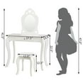 thumbnail image 3 of Pemberly Row MDF & Pine Wood Kids 2-in-1 Vanity Set with Mirror in White, 3 of 11