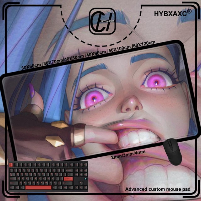 Alfombrillas de ratón JINX VI, alfombrilla para teclado y ratón, 400x900mm, alfombrillas Arcane de Anime, accesorios para juegos, alfombra para jugadores, alfombrilla de escritorio grande LOL