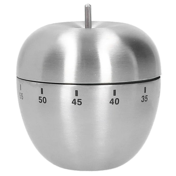 Temporizador mecánico de acero inoxidable con forma de manzana, alarma y cuenta regresiva para cocinar, herramienta de cocina