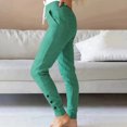 thumbnail image 2 of Diufon Womens Cotton Sweatpants Solid Color Legging Pants High Waist Button Pants with Pockets, 2 of 6
