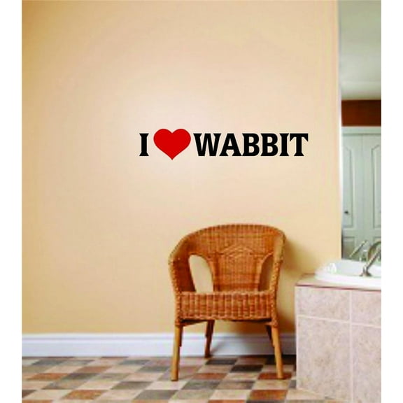 Custom Decals I Love Wabbit Quote Mens Hunting Sport Ideas 4 X 16"
