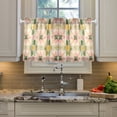thumbnail image 2 of Yayeee Kitchen Curtains Tier Pair Light Filtering 27"x36" Rod Pocket Short Cafe Window Panel, Retro Pink Stars, 2 of 7