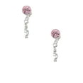thumbnail image 2 of Delight Jewelry Silvertone Small Cutie Pie Script Pink Crystal Clip on Earrings, 2 of 5