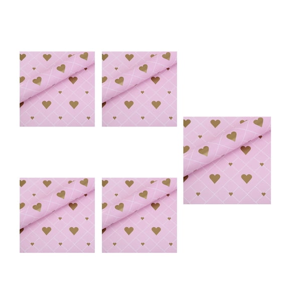 AYktou 5 Pcs Gift Wrapping Paper, 20×28 Inch Multi-Purpose Gift Box Packaging Paper Pink Girlish Heart Fresh Style Wrapper for Packaging Gift Boxes Bouquets Christmas Birthday Presents Decor