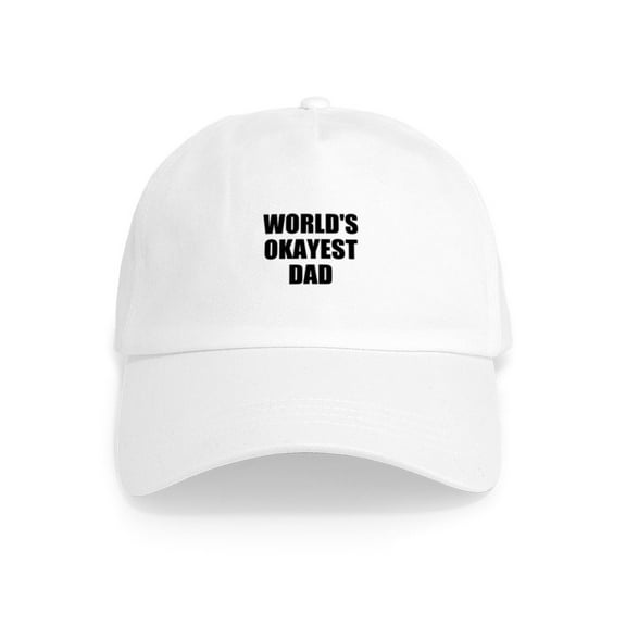 CafePress - WORLDS OKAYEST DAD Hat - Adjustable 100% Brushed Unisex Casual Cotton Baseball Cap, Beige, 1