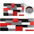 thumbnail image 5 of Red Black Grey White Kitchen Rugs and Mats Set of 2 Cushioned Anti Fatigue Kitchen Rugs Set Geometric Non-Skid Washable Kitchen Mats for Kitchen Sink Laundry, 5 of 6