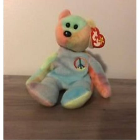 Silver Baby Bear - ty beanie babies - peace bear