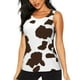 thumbnail image 1 of Fotbe Brown Cow Blusas Sin Mangas para Mujer – Estilo Casual, Corte Suelto, Slim-Fit, Cuello Redondo Deportivo, Tops de Verano para Gimnasio y Yoga-Medium, 1 of 7