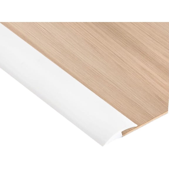 2M White Carpet Trim Self Adhesive PVC Laminate Floor Door Doorway Transition Threshold Strip Tile Edgings Rubber Flooring Edge Strip(Cover Height Within 5mm)