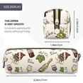 thumbnail image 4 of Ratiio Grapes Bbottles Wine Pattern Leather Pencil Case, Pencil Pouch with Durable Zipper, Compact and Stylish Organizer for Stationery, Art Supplies, Travel Essentials, 4 of 8