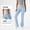 Very light blue, variant on New high-elastic yoga denim bell-bottom pants for women, slimming and butt-lifting, with zipper pockets, suitable for fitness and casual wear