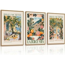 Italy Amalfi Coast Wall Art Posters Italian Travel City Canvas Wall Decor Italy Beach Landscape Art Pictures Vintage Amalfi Coast Painting for Bedroom Living Room Unframed