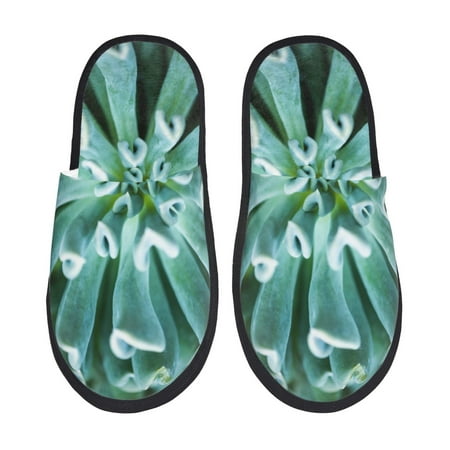 

Tideii Teal Cactus for Home Indoor Cotton Slippers Autumn and Winter EVA Plush Slippers Household Supplies Unisex-Medium