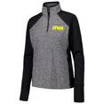 thumbnail image 2 of Women's Black/Heather Gray Iowa Hawkeyes Finalist Raglan Quarter-Zip Jacket, 2 of 3