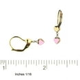 thumbnail image 2 of 18K Solid Yellow Gold Red Enamel Heart Lever Back Earrings, 2 of 3