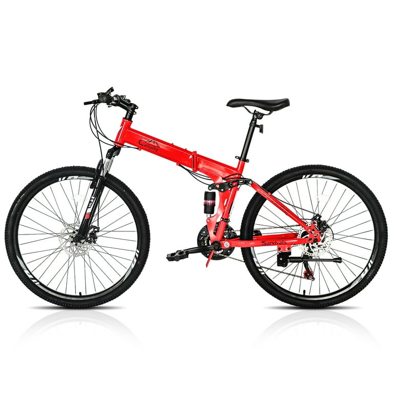 26in Foldable Land Rover Mountain Bike 21-Speed High Carbon Steel