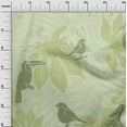 thumbnail image 3 of oneOone Silk Tabby Olive Green Fabric Tropical Birds With Leaves Sewing Material Print Fabric By The Yard 42 Inch Wide, 3 of 4