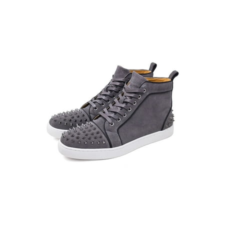 

Barabas Men s Spike Design Luxury Suede High-Top Sneaker SH732