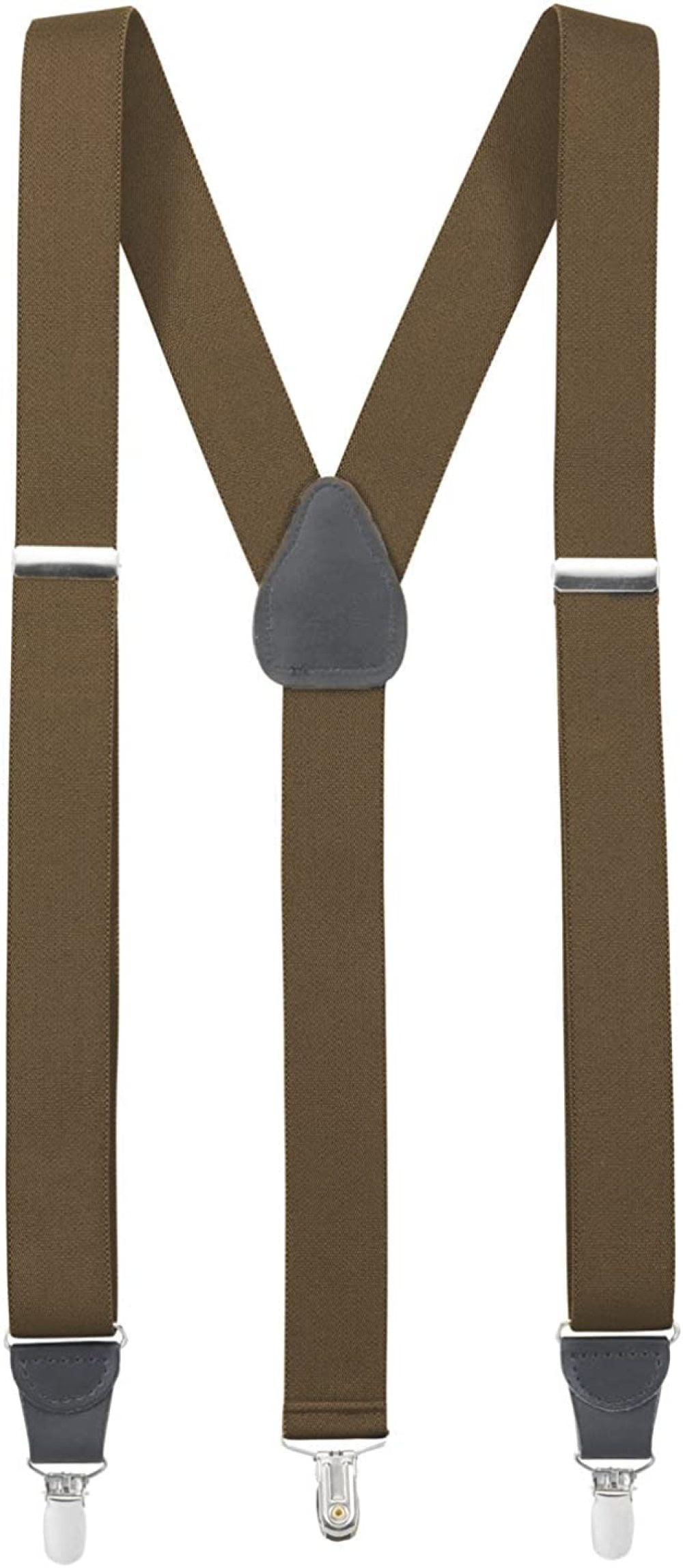 FULenQnu Suspender for Men Made in USA YBack Leather Crosspatch Clip