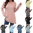 thumbnail image 7 of ManxiVoo Contemporary Loose Fit Long Sleeve Slit Hem T-Shirt for Women Everyday Comfort Essential Soft Knit Top Autumn Winter Fashion 2025 L Size, 7 of 7