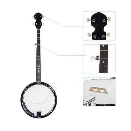 Ktaxon Professional Top Grade Exquisite Wood Metal 5-string Banjo