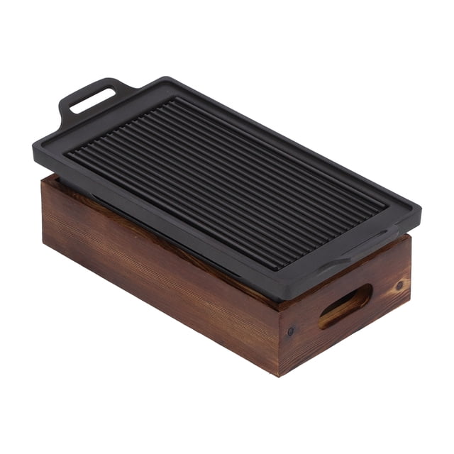 Poêle-gril Bbq Plateau de Cuisson Multifonction pour Barbecue Plaque de Barbecue Antiadhésive Sans Fumée Poêle-Gril Bbq