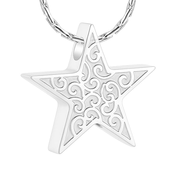Star Cremation Pendant Small Urns for Ashes Keepsake Urn Necklace for Men Women Cat Dog Pet Memorial Necklace