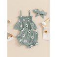 thumbnail image 4 of Bagilaanoe 3pcs Newborn Baby Girl Shorts Set Flower Sleeveless A-line Camisole Tops + Shorts + Hairband 3M 6M 12M 18M Infant Casual Summer Clothes, 4 of 7